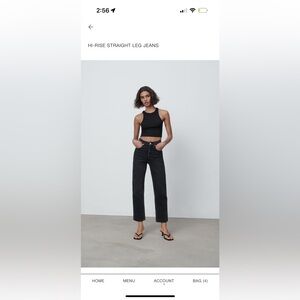 Zara high waisted straight jeans